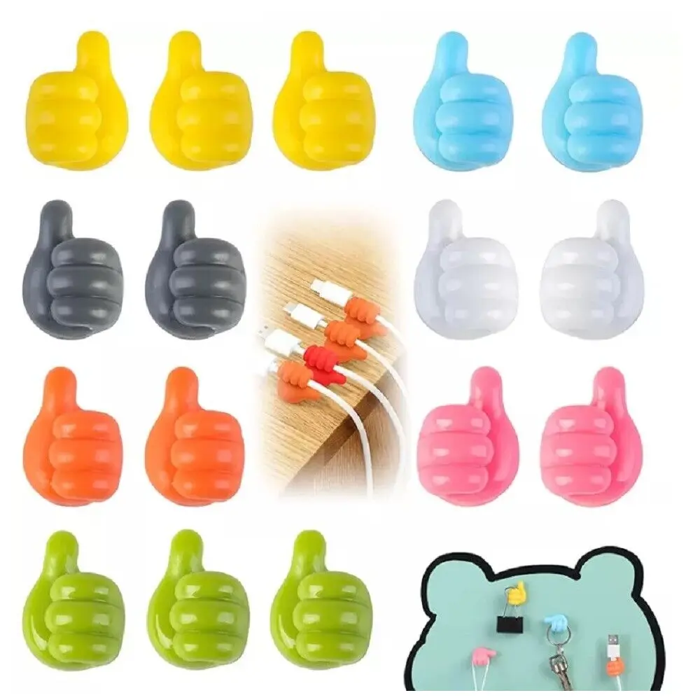 24 Pcs Thumb Shape Silicone Hooks - Strong Self-Adhesive, Easy Install for Home Does not apply