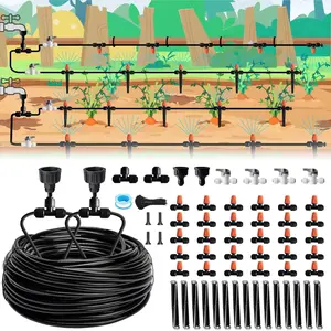 120FT Drip Irrigation Kit for Garden, Quick-Connect Raised Bed Watering System with 1/2" & 1/4",  Accessories, Drip Line Kit for Greenhouse, Raised Bed, DIY  Sprinklers Set for Yard Outside