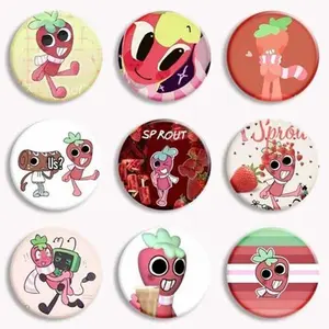 Dandy's World Sprout Button Pins, Sprout Buttons, Bag Accessories Cute Pins – Kawaii Accessory for Bags, Jackets, Lanyards & Gifts, Cute Collectible Decor for Fans