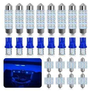 24 PCS Car LED Bulb, T10 31 mm 42 mm Car Interior Light, Indoor Map Dome Lights, Festoon Bulb Automotive LED for Car Dome Map Door Courtesy License Plate Light (Blue)