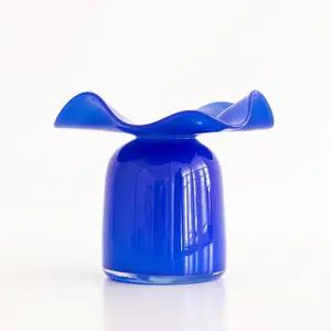 Jumbo Ruffles Bud Vase in Lapis Blue