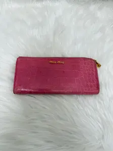 Pre-owned miumiu python Mini Bags Miu Miu Leather Continental Wallet