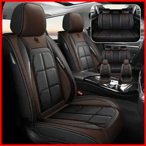 Waterproof Leather Car Seat Covers Car Seat Covers 5-Seats Full Set Waterproof Leather Universal for Sedan SUV Truck