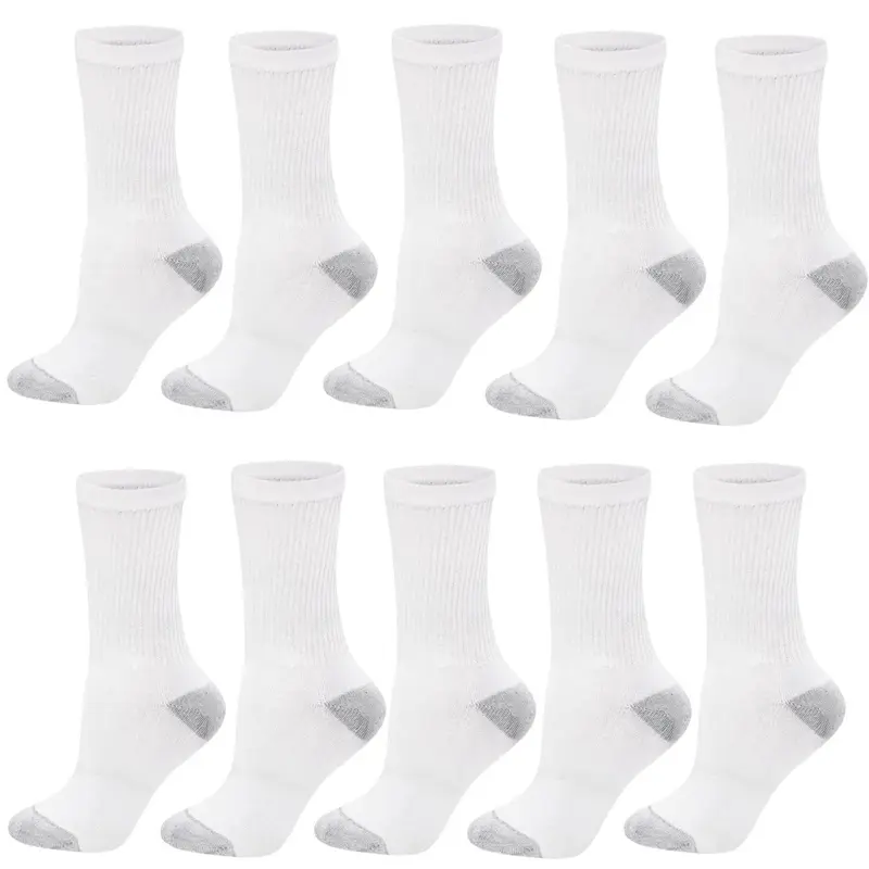 Soziyu 5 Pairs White Sports Cotton Socks Women & Mens Breathable Crew Socks Outdoor Athletic Training Socks Work Socks for Men Soft Moisture & Wicking Socks