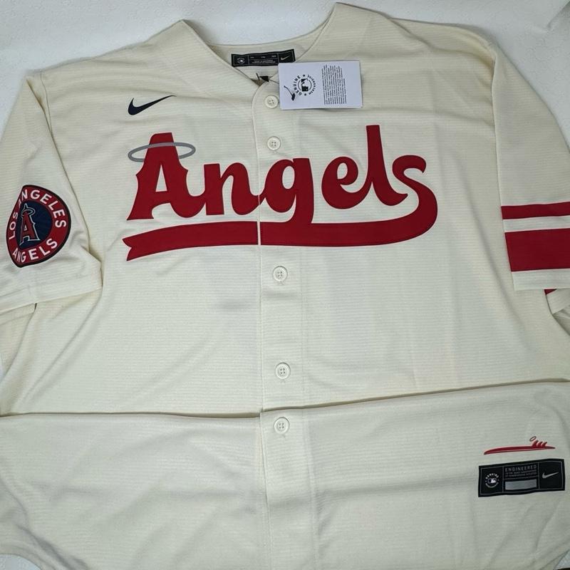 Fanatics under wraps, autographed, Shohei Ohtani Angels city edition Jersey duel authenticated