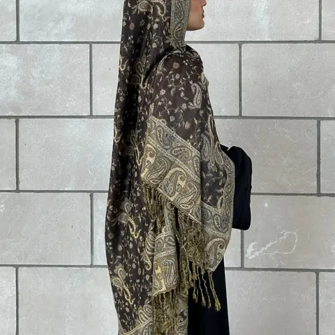 Women's Fashion Boho Woven Scarf Wrap, Keffiyeh Thick Warm Jacquard Scarf Shawl for Fall & Winter, Stylish Fitted Neckwear for Ladies Headscarf, Tignon Scarf, Boho Style Scarf