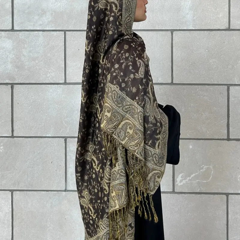 Women's Fashion Boho Woven Scarf Wrap, Keffiyeh Thick Warm Jacquard Scarf Shawl for Fall & Winter, Stylish Fitted Neckwear for Ladies Headscarf, Tignon Scarf, Boho Style Scarf