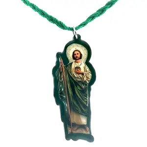 St Jude Wood Pendant Necklace