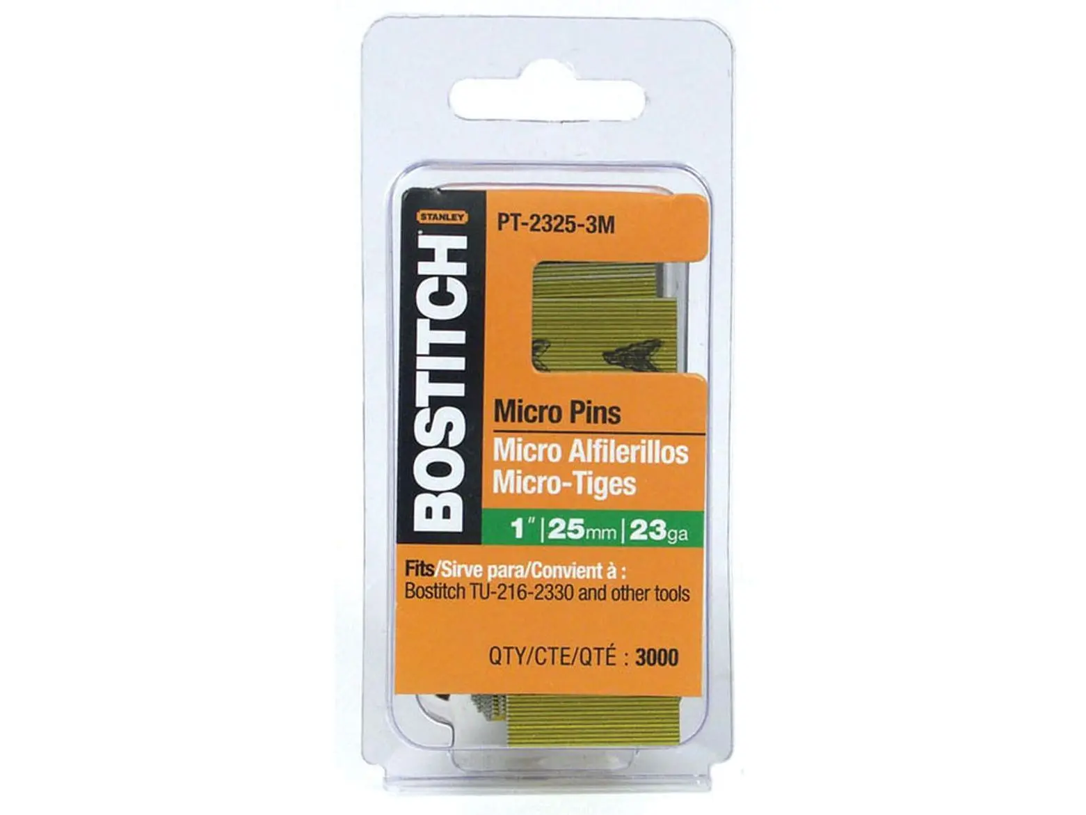 Stanley Bostitch 3,000 Count 1in. 23 Gauge Galvanized Micro Pin