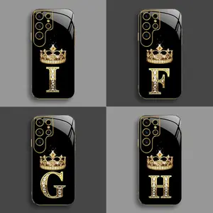 Suitable for [Galaxy S23 Ultra] New high-end crown electroplated gold edge mobile phone case new business simple explosion-proof mobile phone case affordable anti-fall anti-fingerprint-888