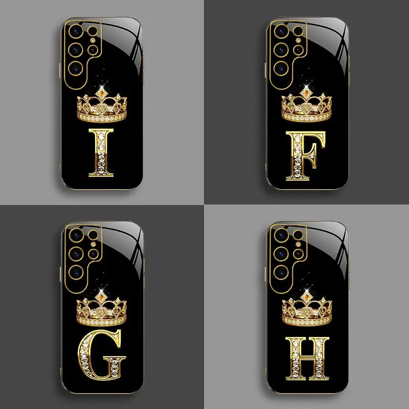 Galaxy S23 Ultra Shockproof Cellphone Case, High-End Crown Electroplated Gold Edge Phone Cover Casing, Business-Style, Explosion-Proof, Anti-Fall, Anti-Fingerprint, Affordable Mobile Phone Accessories-888