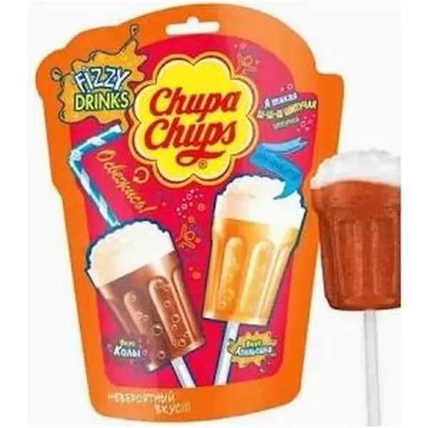 Chupa Chups Korea Import 3D Fizzy Lollipop 6ct Bag 8 Pack Tray
