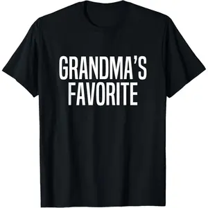 Grandma's Favorite Unisex-Adults Black Vacation Letter Print T-Shirt - Family Favorites Gifts & More