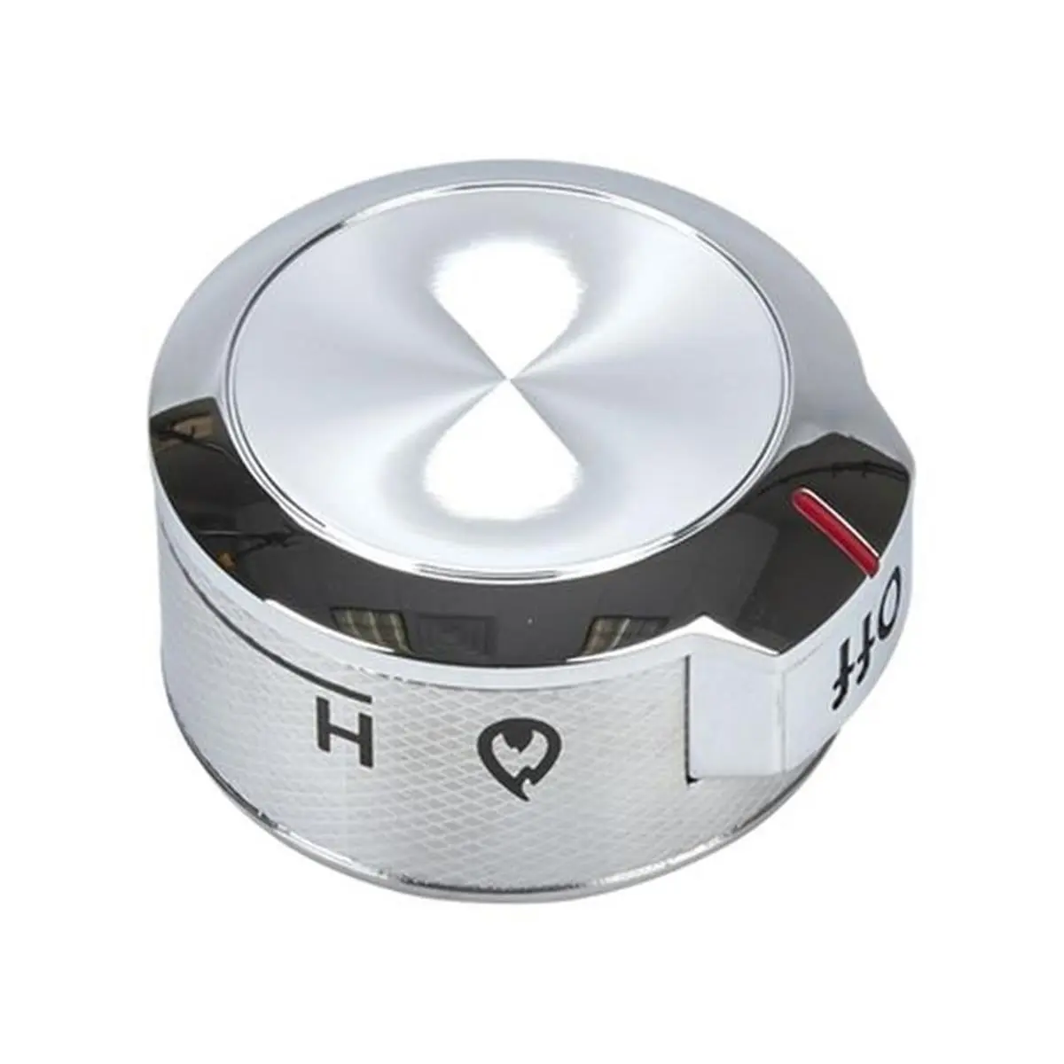 Whirlpool W11030413 Genuine OEM Stainless Steel Range Surface Burner Knob - 2" Diameter, Simple Installation, Heat Control, Durable & Reliable