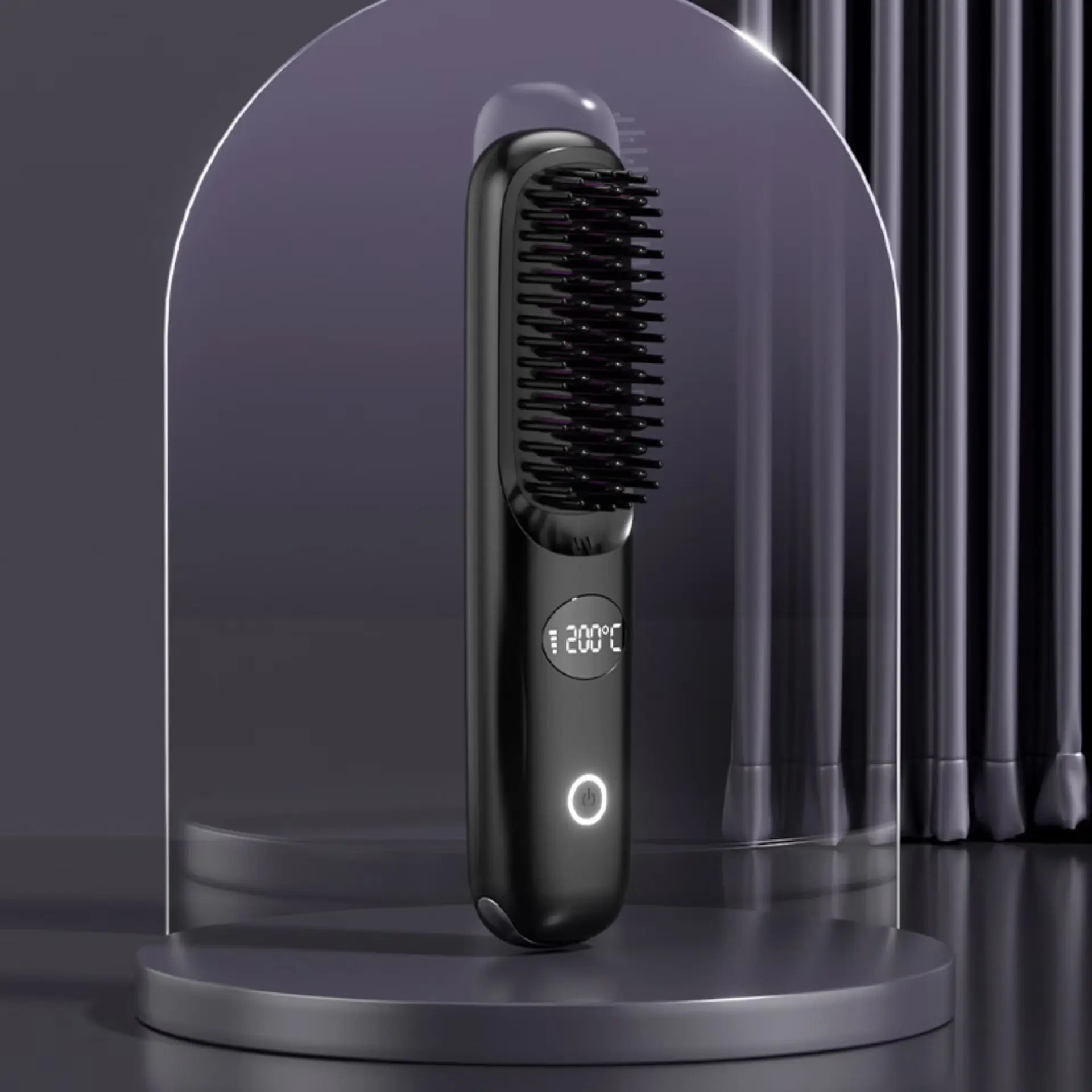 Portable And Wireless Straightener, Cordless Styling, Hair Straightening Brush, Quick, Constant Temperature Anti-Scald Design, Smart LED Digital Display, USB Charging, Lightweight, Suitable for Home Travel, Professional Styling Tool