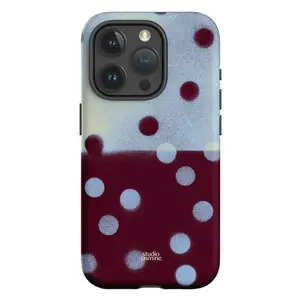 Plum Polka Dot Cute Phone Case - THE DAIRY Tough Phone Cases Compatible with iPhone X, 11, 12, 13, 14, 15, 16, 17