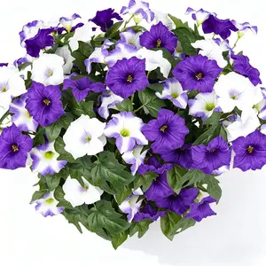 6Pcs Faux Petunias Spring Summer Decoration, Vibrant Faux Flowers, Artificial Flowers for Outdoors,  Fake Flowers Plants UV Resistant Look Real Silk Flowers for Outside Planter Front Door Porch Patio Yard