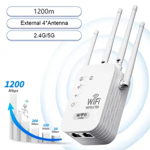 2.4GHz & 5GHz Dual Band, 1200Mbps Smooth Transmission, Covers 1000 sq.ft, Range Extender, WiFi Booster, Stop Unstable Network, Wired & Wireless Design, Stable Connection & Heat Dissipation, for Video Calls and Remote Work