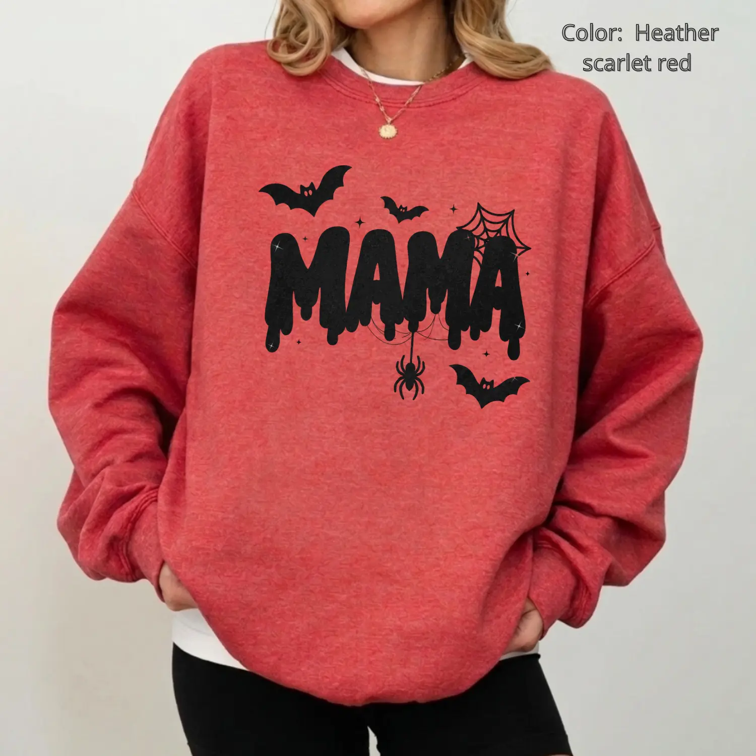 Halloween Mama Glitter Sweatshirt, Cute Spooky Season Crewneck, Trendy Fall Graphic Pullover for Moms
