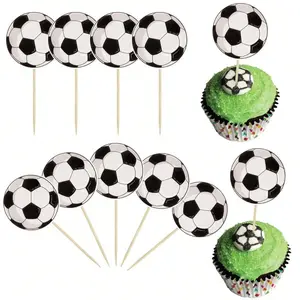 Football Theme Cupcake Decorations, Birthday Party Supplies, Usa Canada Mexico World Cup Sports Theme, 12/24 Pieces Paper Picks