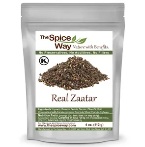 The Spice Way Real Zaatar with Hyssop, Sumac & Sesame Seeds - Versatile Spice Mix for Salads, Meats, Dips & More - No Additives or Perservatives - Dried, Flavor