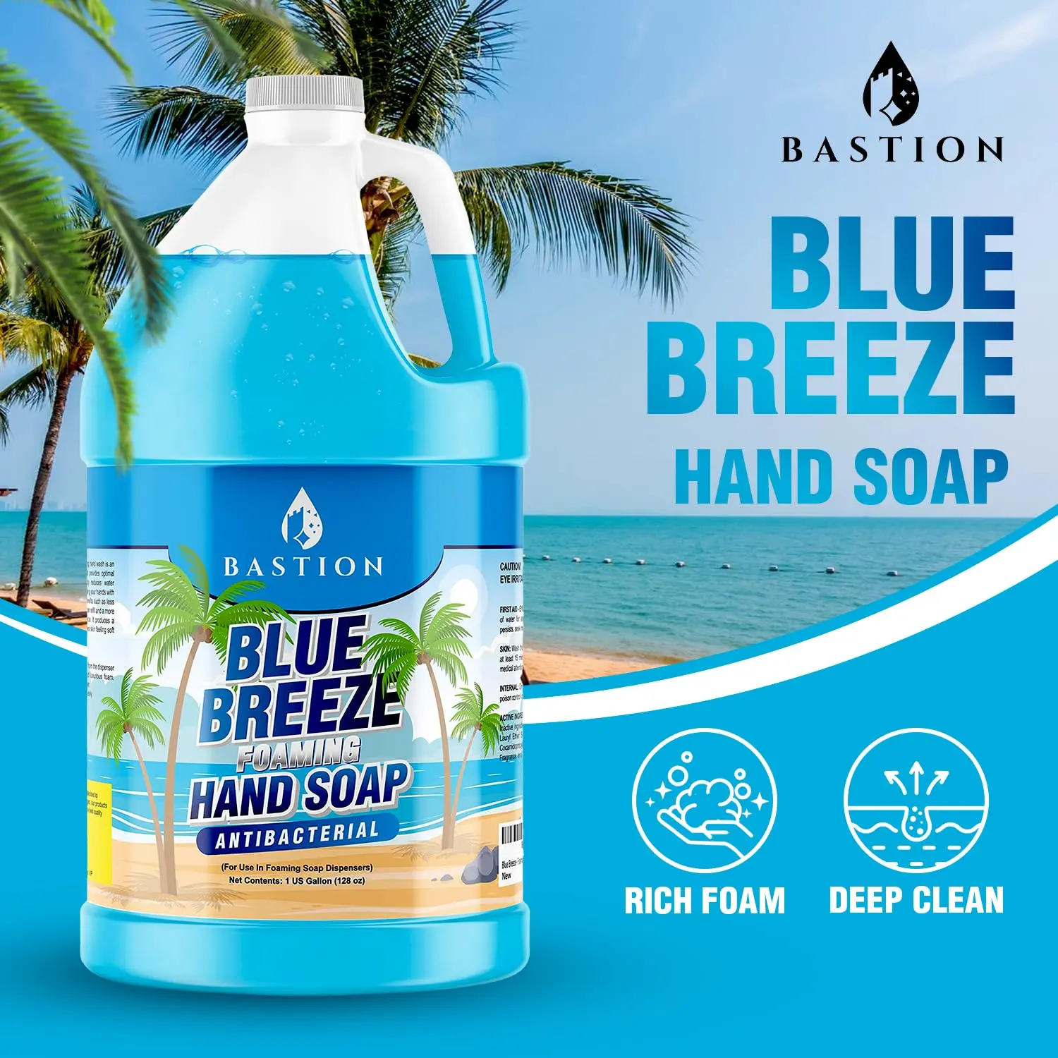 Antibacterial Foaming Hand Soap Bulk Refill – Blue Breeze Scent, 1 Gallon (128 oz)
