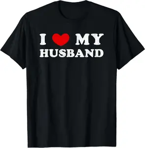 I Love My Husband, I Heart My Husband T-Shirt Cotton Short Sleeve Shirt Casual Tee gift for all streetwear Fabric Menswear