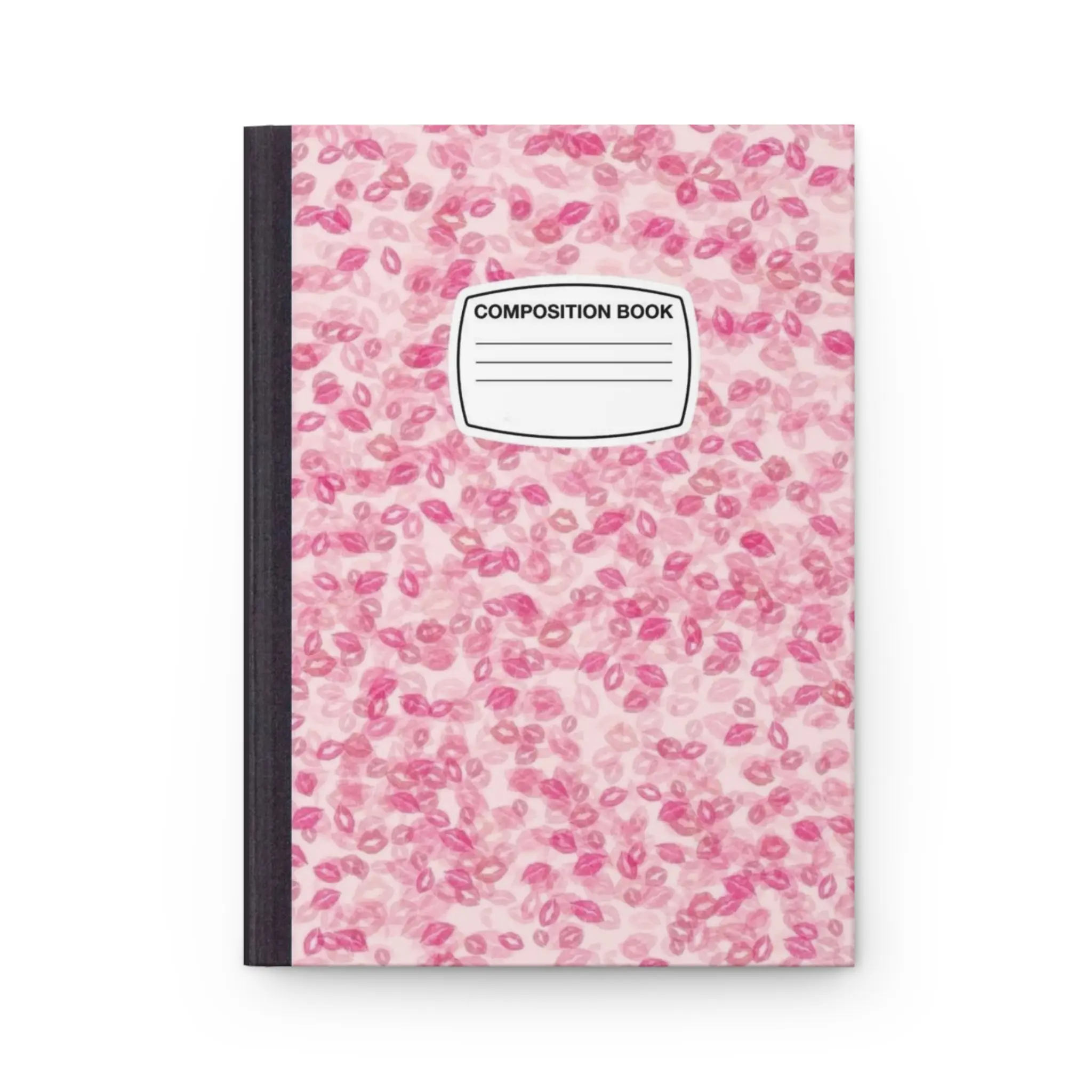 Pink Kiss Print Composition Notebook | Coquette Lips Journal | Y2K Aesthetic Notebook | Cute Valentine School Supplies | Kawaii Stationery