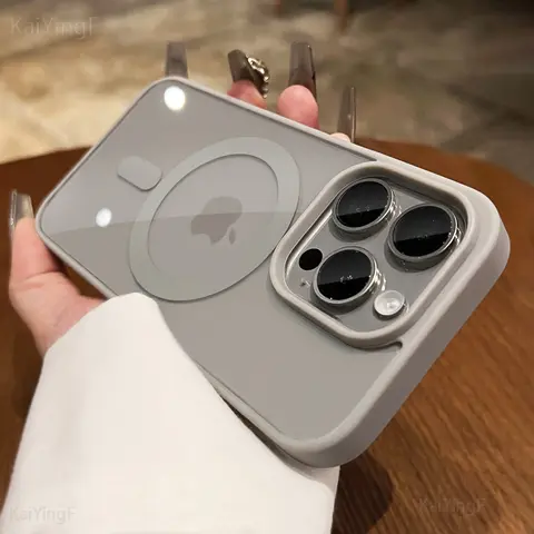 Luxury MagSafe Transparent iPhone Case - Protective, Shockproof, Drop-Proof Cover, Magnetic Charging Accessory for iPhone 12-18 Pro Max Plus Devices, Phone Protection Gift Accessory