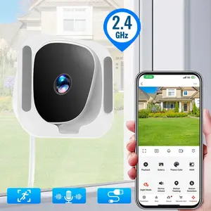Indoor WiFi Security Camera, No-Drill Wall Window Mount Smart Camera with Detachable Frame, Two-Way Talk, APP Real-Time View for Indoor Home Protection
