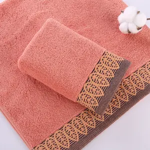 100% Cotton Thickened Soft Absorbent Towel for Home Use, 130gsm Pure Cotton Yarn-Dyed Jacquard Gift