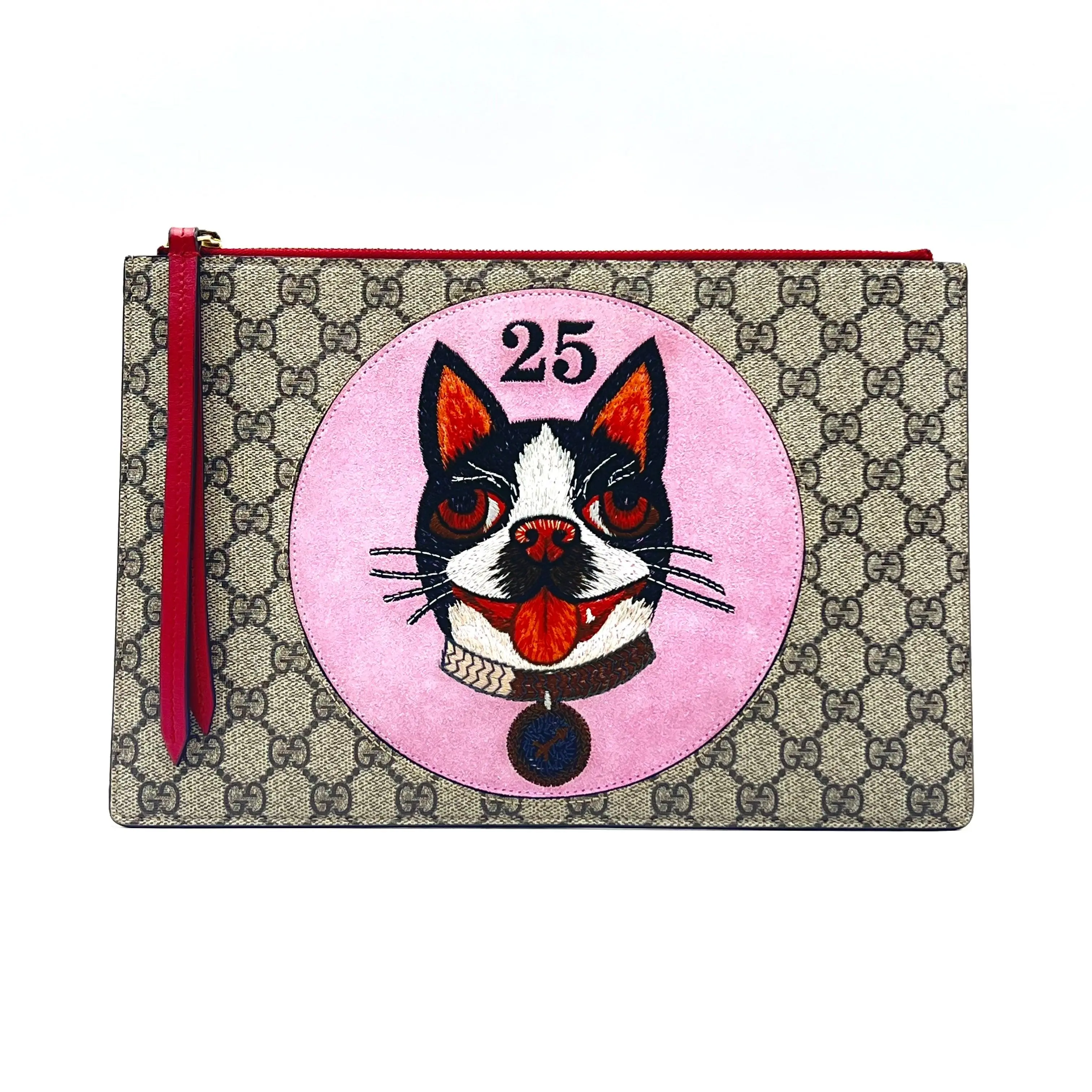 Pre-owned GUCCI Canvas Clutches & Wristlets GG Supreme Bosco Clutch