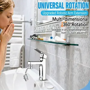U Shape Faucet Extender - 360° Rotatable, Splash-Free Dual-Mode Flow Aerator Attachment with Adapters, 1080° Rotating Arm, Easy Install for Bathroom & Kitchen Sinks, Ideal for Apartments & All Seasons (1pc)