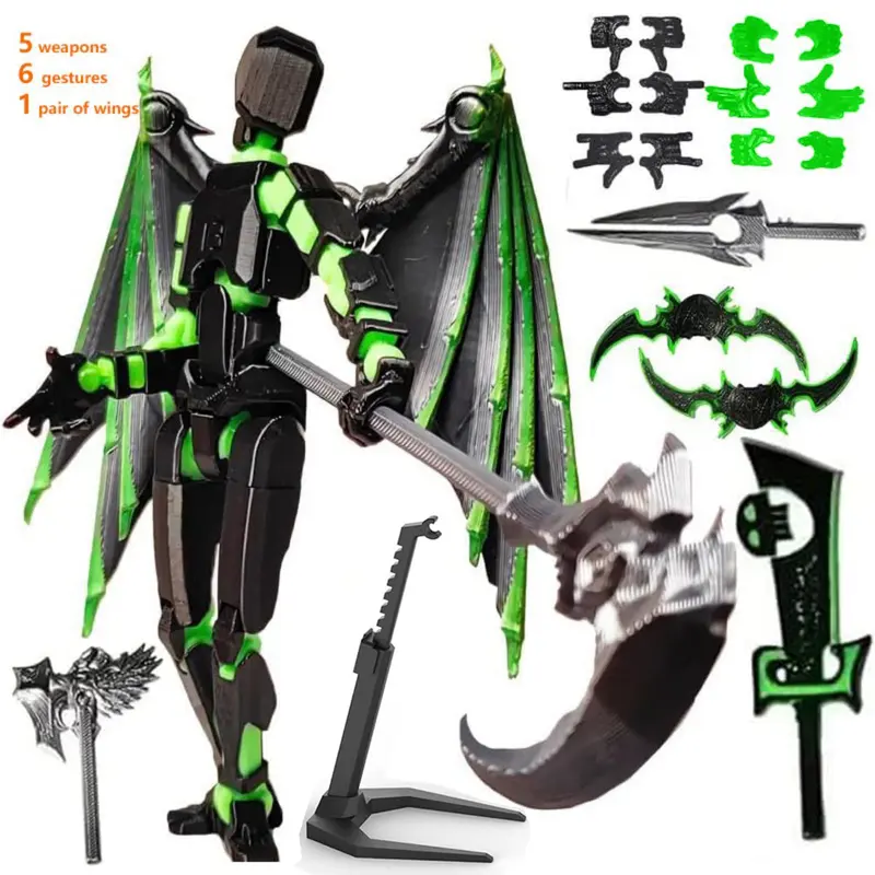 1pc/2pc T13 (Assembly Completed) 3D Printed Action Figure,Dummy titan 13 Robot Action Figures, T13 Collectible Action Figure Articulated, for Collectors Desktop Decorations, muñeco de acción