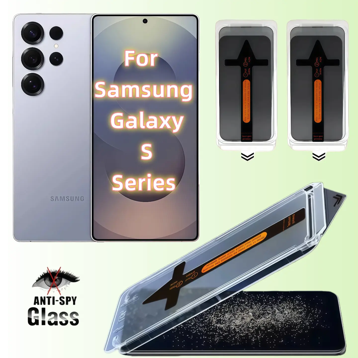 2-Pack Privacy Tempered Glass Screen Protector for Samsung Galaxy S25 S24 S23 S22 Ultra Plus Smartphone, Accessories, Easy Install, Dust-Free, Bubble-Free, 9h Hardness, Protection