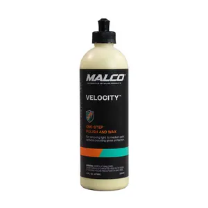 Malco Velocity One-Step Polish and Wax - Liquid Compound for Effortless Polishing and Protection Up to 90 Days - Removes Swirls and P3000 Sand Scratches - VOC Compliant
