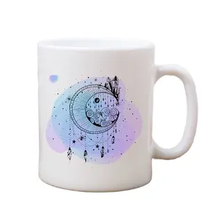 Stardust & Moonstone Crystal Moon Mug - Customizable Ceramic Drinkware with Glossy Finish, 11 oz & 15 oz Sizes, Dishwasher & Microwave Safe - Reusable, Sturdy, Printed, Coffee, Cup, Tumbler, Washable