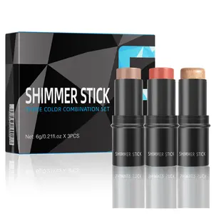 New 3 in 1 Contour Stick Makeup Kit, Face Sticks Trio-Blush Stick,Highlighter Stick and Bronzer Contour Stick for Sculpt the Cheeks,Waterproof Cream Contouring Makeup Kit for Beginners…