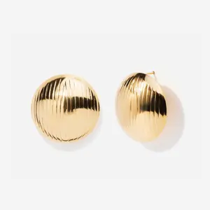 Ribbed Disc Earrings