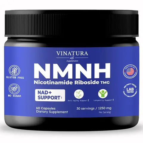 Vinatura NMNH Dihydronicotinamide Mononucleotide & TMG - NAD Supplement for Anti-aging, Vegan, Sugar-Free, Gluten-Free, 1250mg per Serving, Edible Fitness - Longevity Support