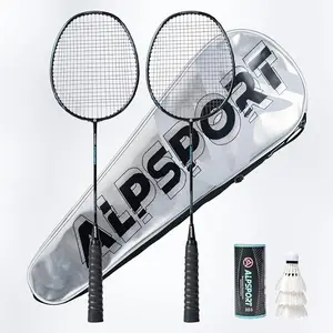 G5 Graphite Badminton Rackets Sets of 2, Carbon Fiber Racquets with 1 PVC Bag, 2 Tied Grips Tapes, 3 Shuttlecocks, 22-28LBS Padel Raket for Sports Training