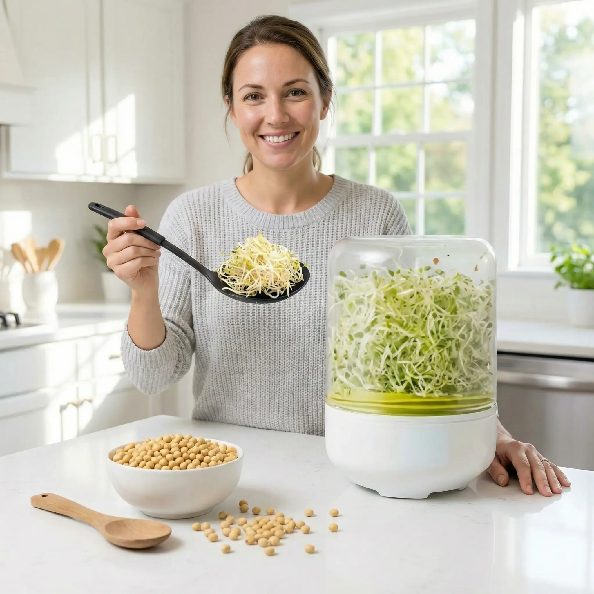 Ecofriendly Bean Sprout Growing Kit for Mung & Peas - Indoor Micro Farm ...