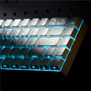 Shine Through Backlit Keycaps, Carbon-Look Cherry Profile, 140-Key Set for Ansi Layout, Fits Mx Switches, Mechanical Keyboard Keycaps Only, Gaming Keyboard Keycap