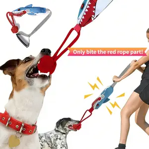 Interactive Dog Tug Toy, Tug of War Dog Pull Rope Teeth Cleaning, Conserve Dog's Energy and Strengthen Bond with Master for Outdoor & Indoor Playtime , Dog Toy with a Sound Squeaky for Small & Medium Dogs