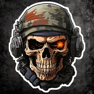 Special Forces Skull Sticker - Tactical Vinyl Decal for Laptops, Water Bottles, Notebooks, and More