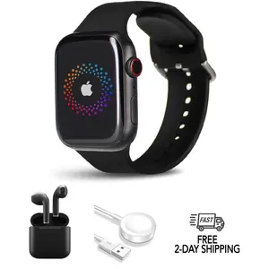 Refurbished Apple Watch Series 7 Titanium A2477 (GPS + Cellular) Good Condition with Wireless Earbuds & 1 Year Warranty