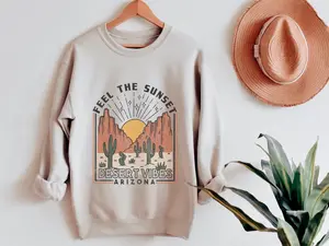 Arizona Sweatshirt - Western Sweater - Grand Canyon State Crewneck - Desert Vibes Pullover - Midwest Hippie Sweatshirt - Boho Cactus Shirt