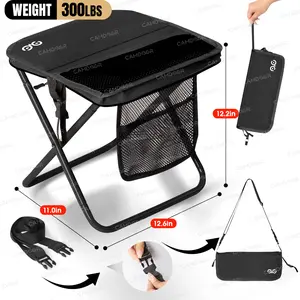 【Camdoor】 Folding Stool - Portable & Ultra Lightweight  Aerospace Aluminum Frame  Supports 500lbs (227kg) | Weighs Just 1.5lbs (0.68kg)  Folds in 3 Seconds  | Hidden Storage Pocket   Fishing Hiking Queuing Camping Valentine's Day Gift