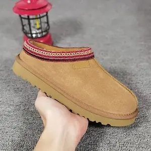 Tazz Slippers Tasman Fur Slides Classic Ultra Mini Platform Boot Suede Shearling Disquette Slipper Men Women Shoes Ankle Mules Winter Designer Booties