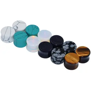 6 Pairs/16 Pairs Stone Ear Plugs Saddle Gauges Expander Gauge 8g To 13/16 Inch